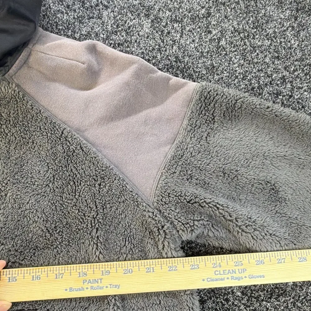 RARE UGG Sample Prototype Sherpa Fleece Hooded Full Zip Jacket Gray large